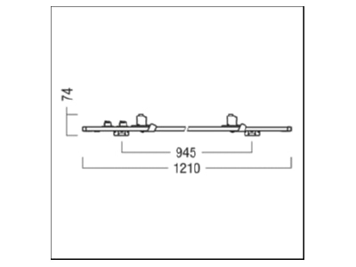 Dimensional drawing Zumtobel LINCOR  22171361 Plug clamp for luminaires   Adapter  LINCOR 22171361