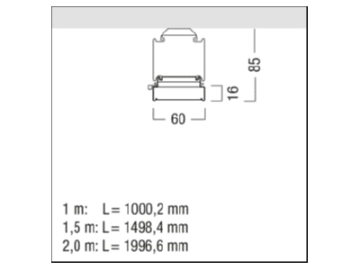 Mazeichnung Zumtobel TECTON MIR  42187199 LED Lichtbandleuchte 840 TECTON MIR 42187199