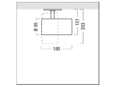 Dimensional drawing Zumtobel VIV2 M2500  60715602 Downlight spot floodlight VIV2 M2500 60715602