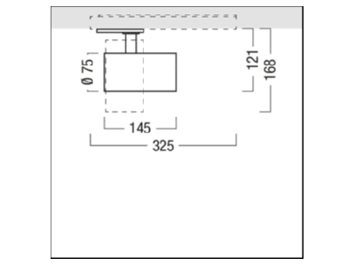 Dimensional drawing Zumtobel VIV2 S2700  60715471 Downlight spot floodlight VIV2 S2700 60715471
