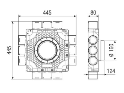 Ma�zeichnung 1 Maico MA FV12 63 Luftverteiler Nennweite 63