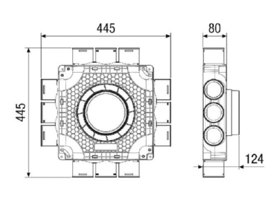 Ma�zeichnung 2 Maico MA FV12 63 Luftverteiler Nennweite 63