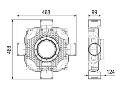 Ma�zeichnung 1 Maico MA FV4 90 Luftverteiler Nennweite 90