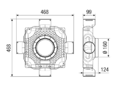 Ma�zeichnung 2 Maico MA FV4 90 Luftverteiler Nennweite 90