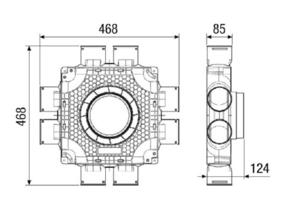 Ma�zeichnung 1 Maico MA FV8 75 Luftverteiler Nennweite 75