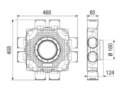 Ma�zeichnung 2 Maico MA FV8 75 Luftverteiler Nennweite 75