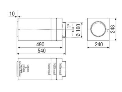 Dimensional drawing Maico PP 45 RS Shell set