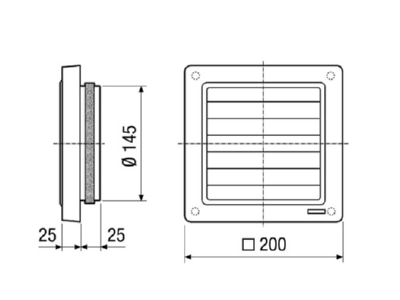 Ma�zeichnung 2 Maico AKE 150 1 Kleinraumventilator 250 m3 h 