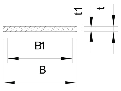 Dimensional drawing OBO FSB SB 100 Installation strap 15mm