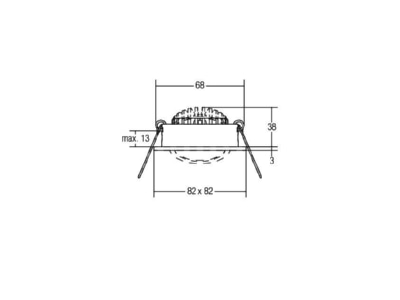 Dimensional drawing Brumberg 38364023 LED recessed spotlight 3000K  chrome 
