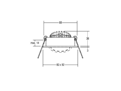 Dimensional drawing Brumberg 39462073 LED recessed spotlight 230V d2w  dim  Ph  
