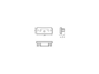 Dimensional drawing Brumberg 53114080 End cap for luminaires