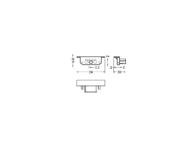 Dimensional drawing Brumberg 53161260 End cap for luminaires