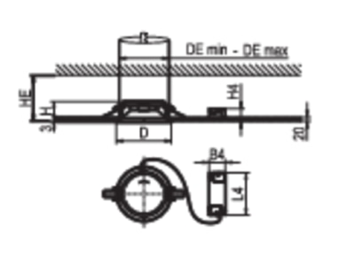 Line drawing Ridi Leuchten EDLR E2 195  0326625 Downlight spot floodlight 1x20W EDLR E2 195 0326625
