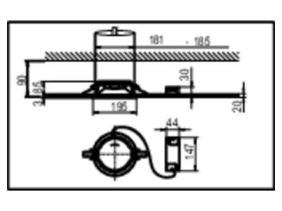 Dimensional drawing Ridi Leuchten EDLR E2 195  0326625 Downlight spot floodlight 1x20W EDLR E2 195 0326625
