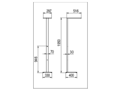 Dimensional drawing Ridi Leuchten LENSES S  0637498 Floor lamp LED not exchangeable white LENSES S 0637498