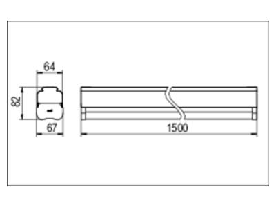 Ma�zeichnung Ridi Leuchten VLGFP1501  1551214SI LED Geraetetraeger 5000K VLGFP1501 1551214SI