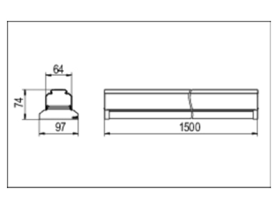 Mazeichnung Ridi Leuchten VLGFS1502 5  1551303 LED Geraetetraeger 3000K VLGFS1502 5 1551303