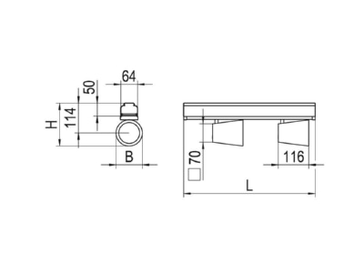 Dimensional drawing Ridi Leuchten VLMF   0321959SW691 Downlight spot floodlight 2x23W VLMF  0321959SW691