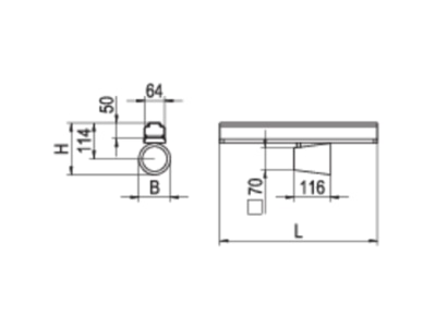 Line drawing Ridi Leuchten VLMF   0331955SW691 Gear tray for light line system VLMF  0331955SW691
