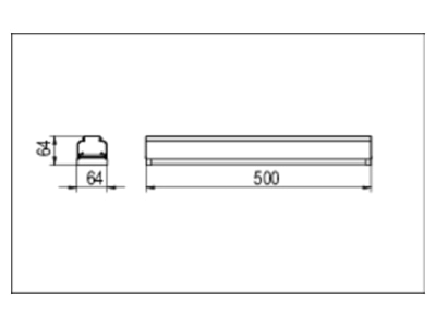 Dimensional drawing Ridi Leuchten VLMF BLIND 500 11 Blind cap for luminaires