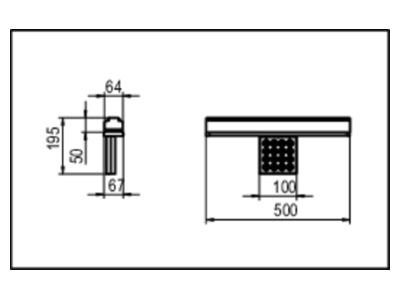 Dimensional drawing Ridi Leuchten VLMF KARO L3500 840M Downlight spot floodlight 16x2 1W