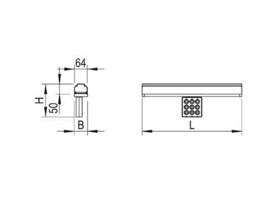 Dimensional drawing Ridi Leuchten VLMF KARO S2500 840F LED spotlight module 4000K 