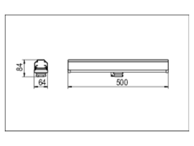 Dimensional drawing Ridi Leuchten VLMF ST 500 5 Socket outlet element for luminaires