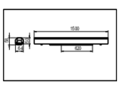 Dimensional drawing Ridi Leuchten VLM STS 1500 7 SI Light track 1500mm silver