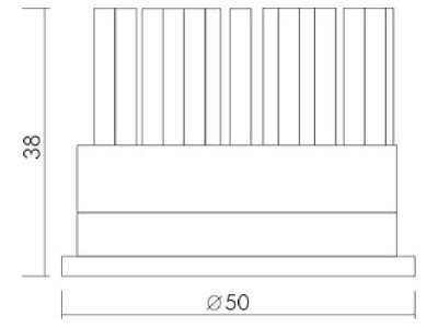 Dimensional drawing Nobile 8053211003 LED module 6 3W 18V   LED module D50 with lens warm white 