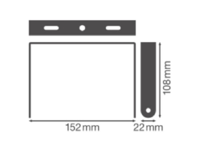 Dimensional drawing LEDVANCE HBCOMPVBRACKET133W Mounting kit for luminaires