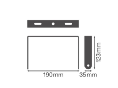 Dimensional drawing LEDVANCE HBCOMPVBRACKET166W Mounting kit for luminaires