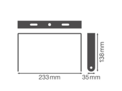 Dimensional drawing LEDVANCE HBCOMPVBRACKET225W Mounting kit for luminaires