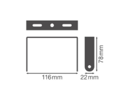 Dimensional drawing LEDVANCE HBCOMPVBRACKET83W Mounting kit for luminaires