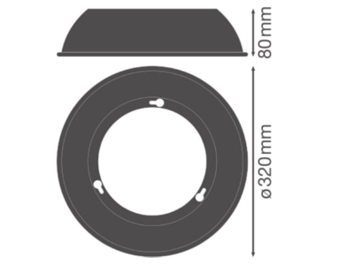 Dimensional drawing Ledvance HBCOMPVREFL133W80DSI Reflector for luminaires  quantity  2 