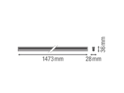 Mazeichnung Ledvance LNCOMPSW 150017W4000 LED Lichtleiste mit Schalter 840