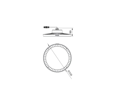 Mazeichnung Philips Licht BY102P LED  52922900 PLS LED Hallenleuchte PSU  840 BY102P LED 52922900