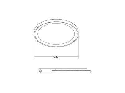 Dimensional drawing Brumberg 12208083 Downlight spot floodlight 1x30W

