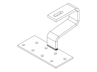 Line drawing K2 Systems 1000764 Photovoltaics roof  facade fastener
