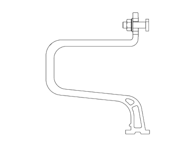 Line drawing 1 K2 Systems 2003152 Photovoltaics roof  facade fastener

