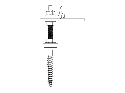 Line drawing K2 Systems 2003272 Stud screw M10x180mm