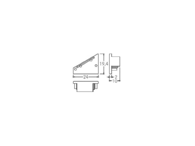 Dimensional drawing Brumberg 53037260 End cap for luminaires