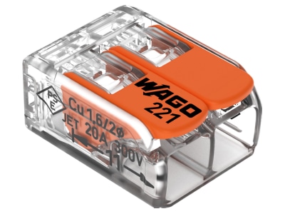 Produktbild WAGO 221 412 Compact Verbindungsklemme 2 Leiter bis 4mm  
