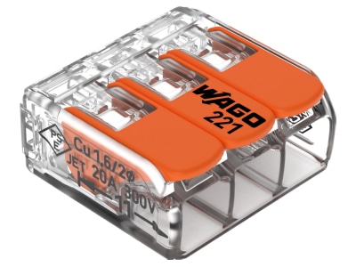 Produktbild WAGO 221 413 Compact Verbindungsklemme 3 Leiter bis 4mm  