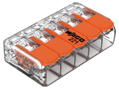 Produktbild 1 WAGO 221 415 Compact Verbindungsklemme 5 Leiter bis 4mm  