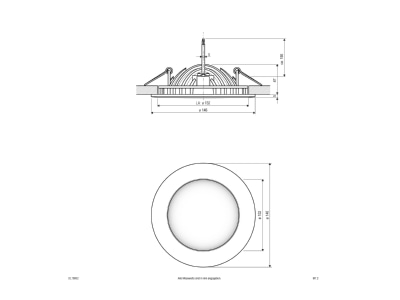 Mazeichnung EVN DL15002 P LED Deckeneinbauleuchte 3000K 350mA rund ws