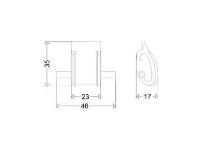 Dimensional drawing Schuch 163 KK  VE08  Mechanical accessory for luminaires 163 KK  quantity  08 
