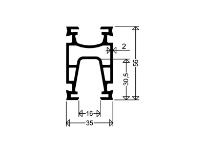 Dimensional drawing Schuch TRS 2000 2M Accessory for luminaires