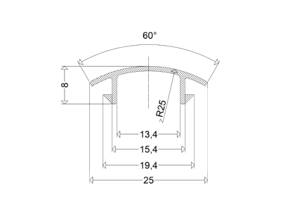 Dimensional drawing Schuch TRSA 2 Cover for luminaires