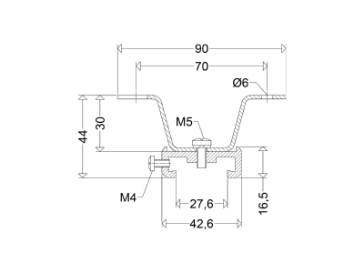 Dimensional drawing Schuch TRSD Mounting kit for luminaires